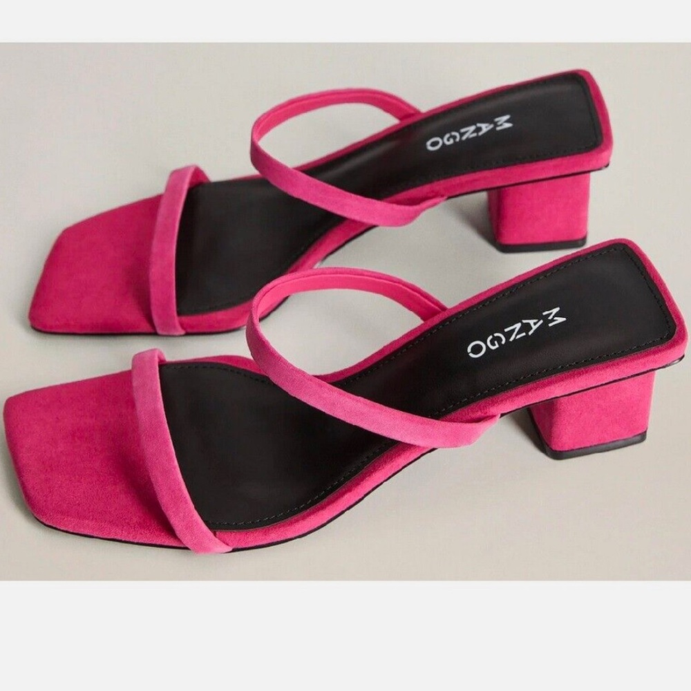 MANGO Pink Suede Sandals, size 38 (US 8)